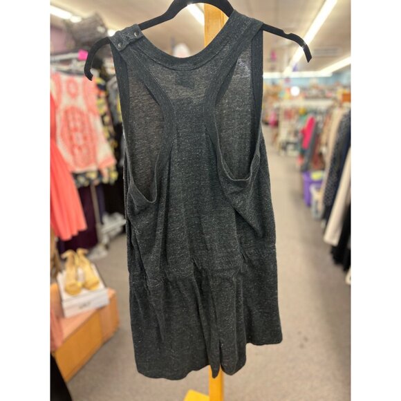 Nike Womens Sleeveless Grey Romper Large Drawstring Waist Lightweight - Picture 2 of 4